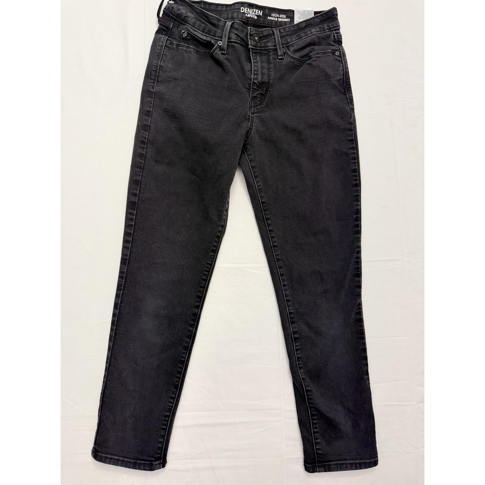 Denizen From Levis High Rise Ankle Skinny Jeans Womens 6 Black Charcoal 28x32